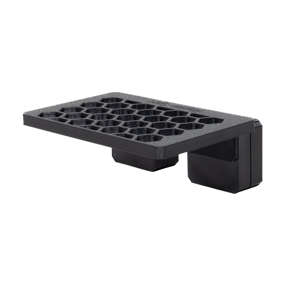 Mini magnetic frag rack in Midnight Black with its magnet block underneath