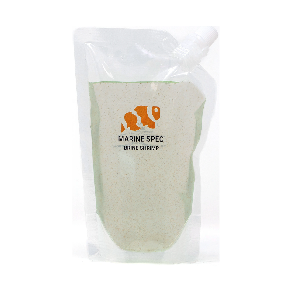 Marine Spec live baby brine shrimp 250ml pouch, front label