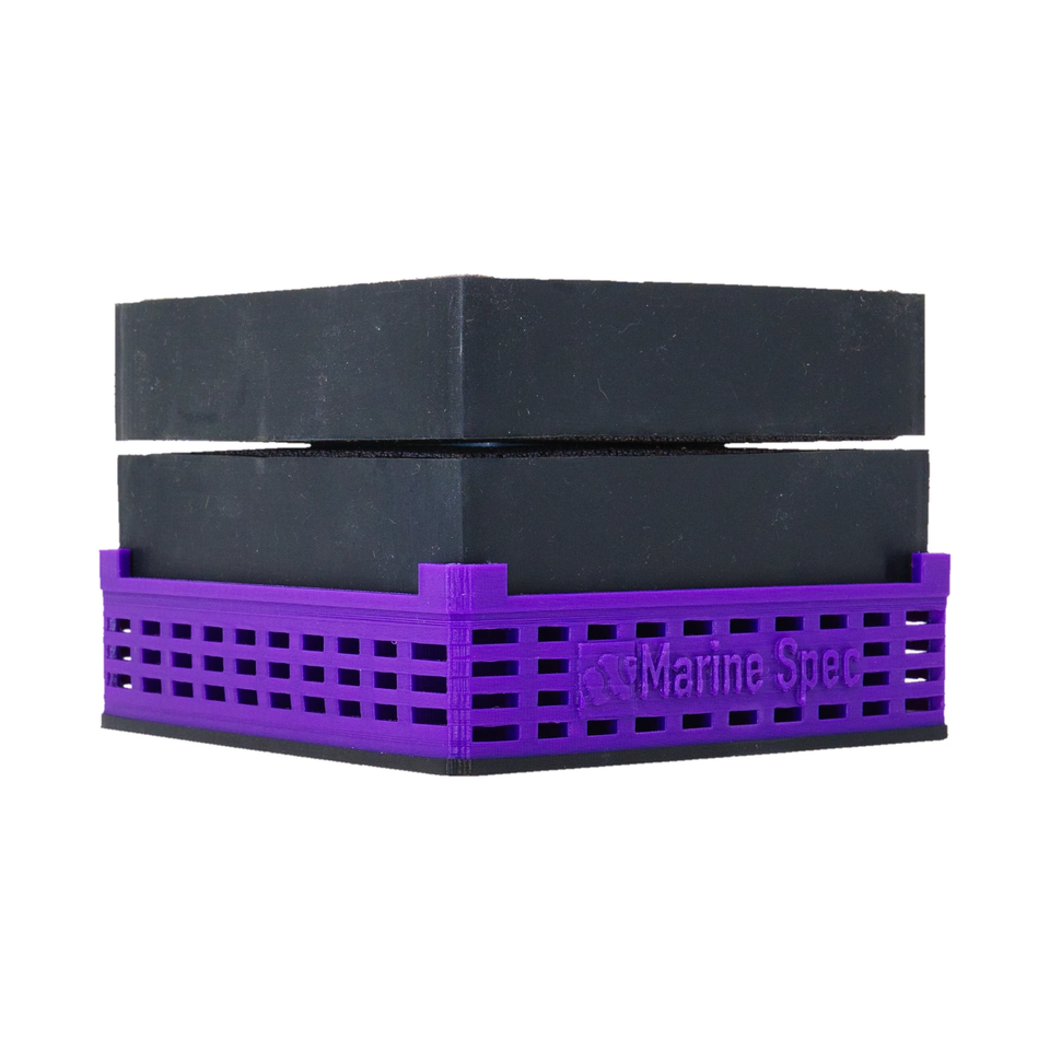 Maxspect anaerobic block holder and pod hotel V2 in purple with 2 blocks on top