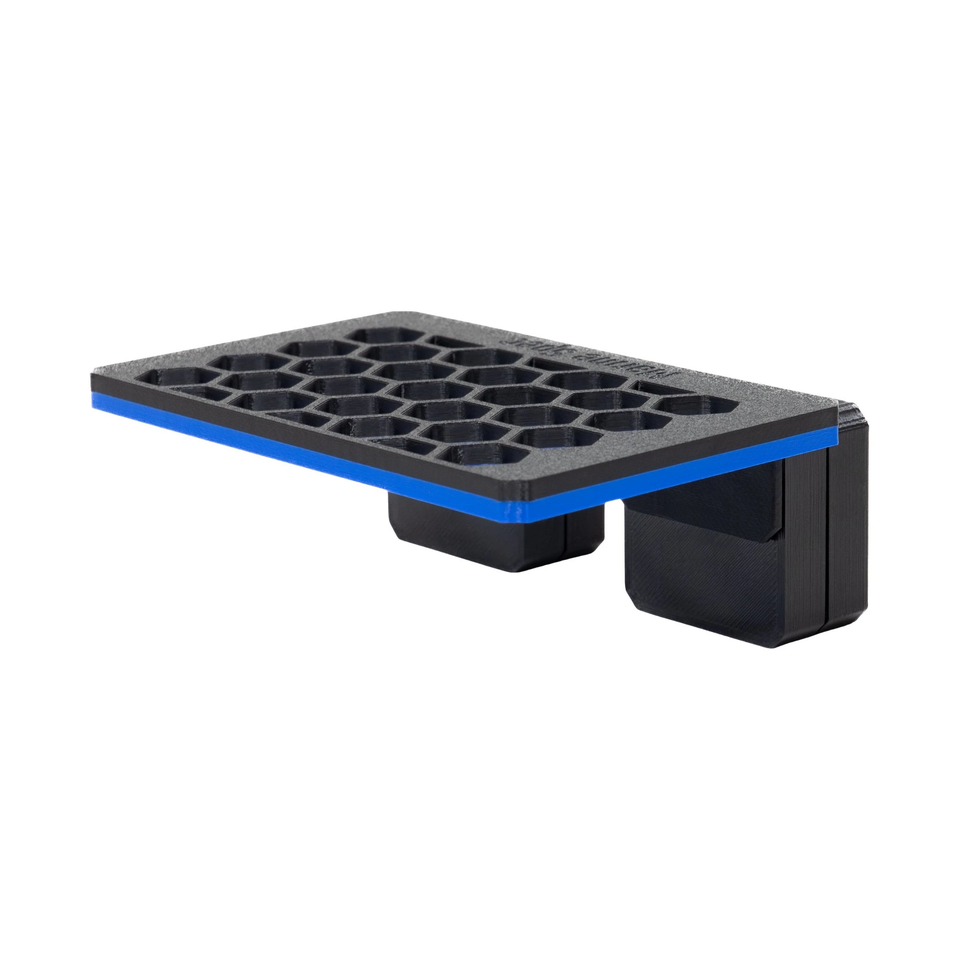Mini magnetic frag rack in Regal Blue with its magnet block underneath