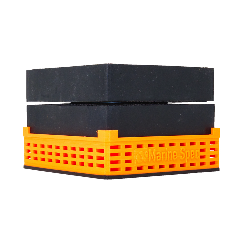 Maxspect anaerobic block holder and pod hotel V2 in orange with 2 blocks on top