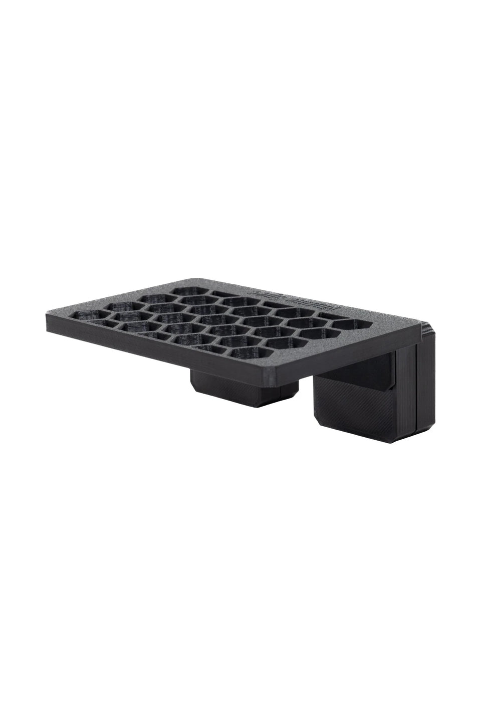 Mini magnetic frag rack in Midnight Black with its magnet block on white